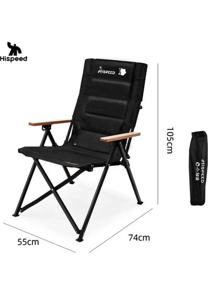 Hispeed Katlanır Modern Ve Ergonomik Balkon Teras Ve Kamp Sandalyesi Siyah Taşıma Çantalı