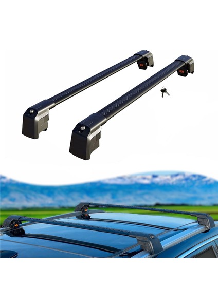 BMW X5 SUV (F15) (2013-2018) için Kilitlenebilir Araca Özel Portbagaj Barları - Ara Atkı / Araç Üstü Tavan Taşıma Barları -(Siyah) fiyatları