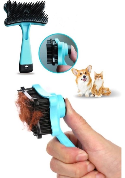 Otomatik Temizlenen Tuşlu Evcil Hayvan Fırçası Kedi Köpek Tarağı