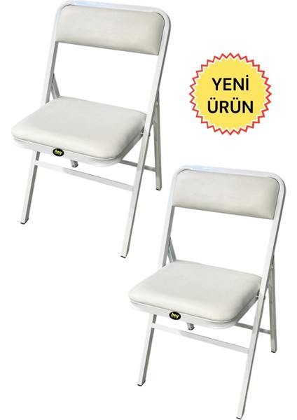 Katlanır Kamp Sandalyesi Piknik Sandalyesi Beyaz