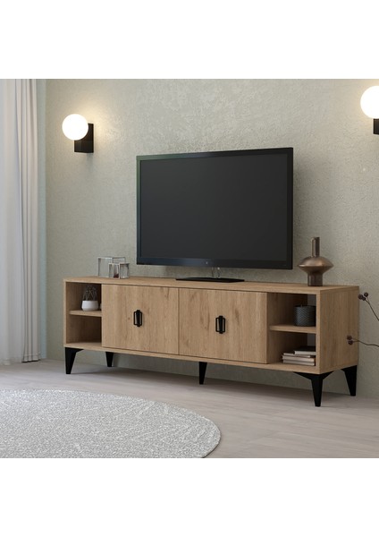 3507 Deren Tv Ünitesi 150 cm Raflı Kapaklı Sepet