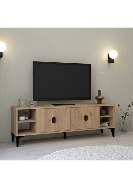 3507 Deren Tv Ünitesi 150 cm Raflı Kapaklı Sepet