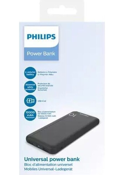 Phılıps DLP1810CB 10.000 Mah Hızlı Şarj Edebilen Powerbank 2x Usb-A, Usb-C Girişli