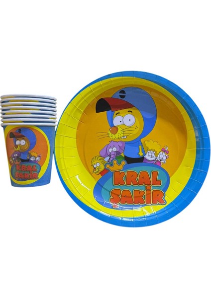 8li Karakterli Tabak Bardak Seti Kral Şakir