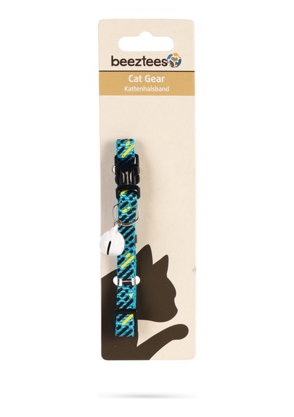 Kedi Boyun Tasması, Zilli, Mavi, 20-30CM