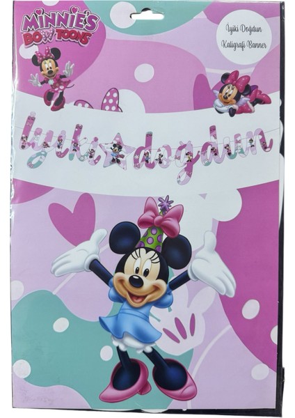 Karakterli Kaligrafi Banner Minnie Mouse