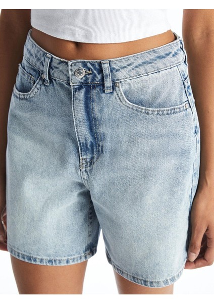 Xsıde Yüksek Bel Mom Fit Kadın Jean Şort (S5) modelleri