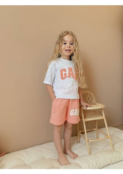 Yigit Butik Süzene Nakışlı Kız Çocuk Şortlu Takım