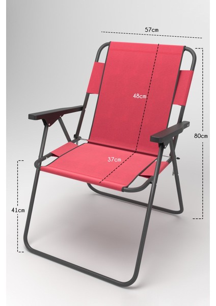 Kırmızı Kamp Sandalyesi 4 Adet fiyatları