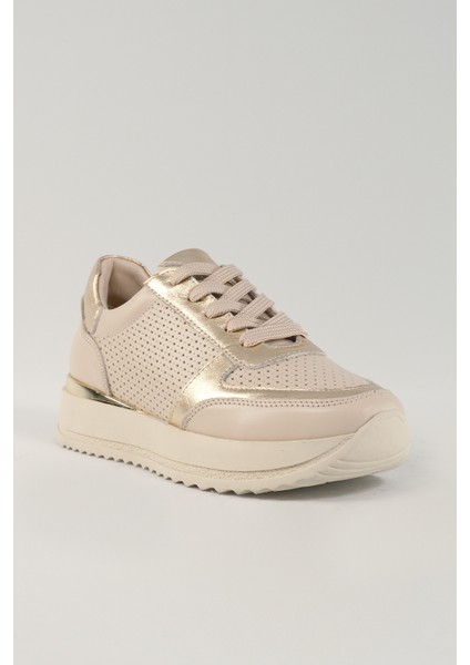 Sabine Bej Deri Kadın Sneakers, Deri, Günlük Ayakkabı, Spor Ayakkabı 25082 modelleri