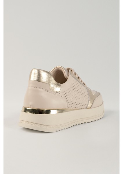Sabine Bej Deri Kadın Sneakers, Deri, Günlük Ayakkabı, Spor Ayakkabı 25082 fırsatları
