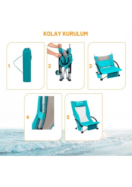 Lilac High Comfort Plaj Ve Dinlenme Sandalyesi Cyan indirimleri