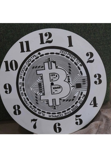 Ahşap Bitcoin Duvar Saati