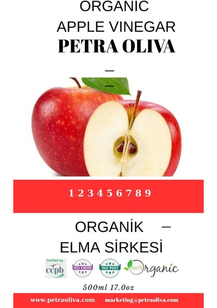 Organik Elma Sirkesi 2 Adet x 500ML
