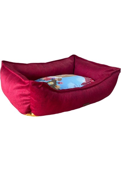 Luxury Lotus Kırmızı Kedi ve Köpek Yatağı 1 Adet