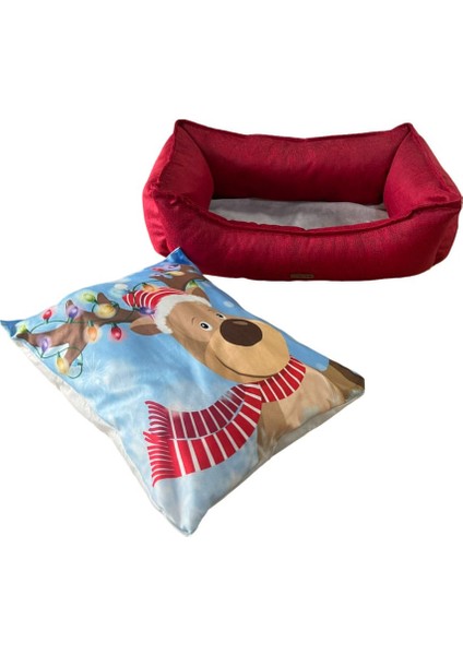 Luxury Lotus Kırmızı Kedi ve Köpek Yatağı 1 Adet