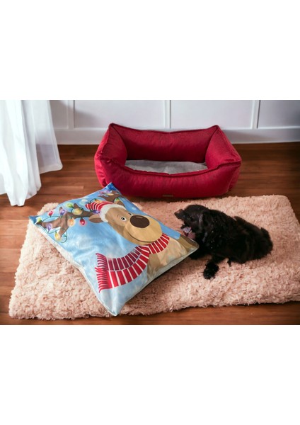 Luxury Lotus Kırmızı Kedi ve Köpek Yatağı 1 Adet