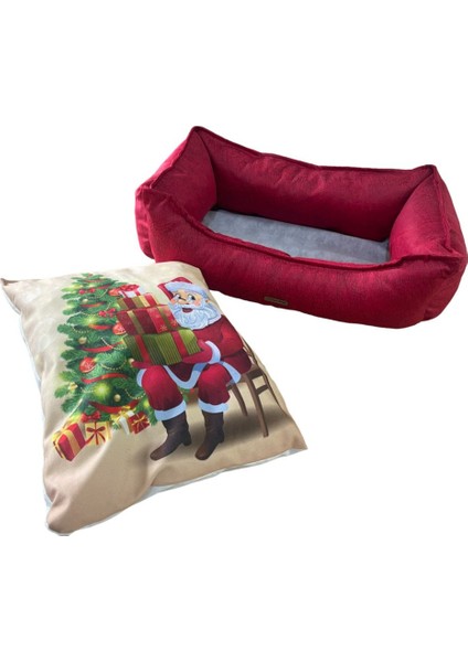Luxury Lotus Kırmızı 01 Kedi Köpek Yatağı 1 Adet