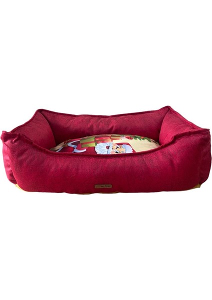 Luxury Lotus Kırmızı 01 Kedi Köpek Yatağı 1 Adet