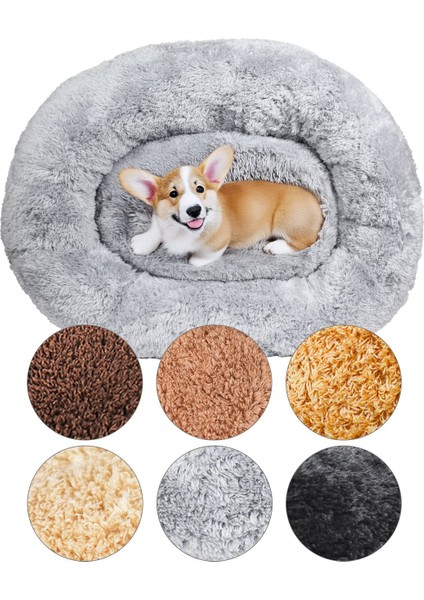 Luxury Yüksek Kenarlı Peluş Köpek Yatağı | Güvenli ve Sıcak Uyku Alanı 1 Adet