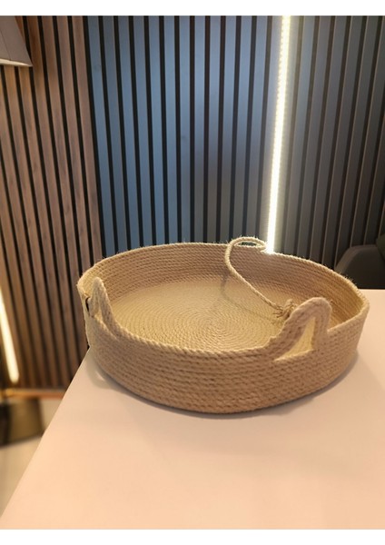 Luxury Doğal Hasır Jüt Kedi Yuvası ve Dinlenme Alanı 1 Adet
