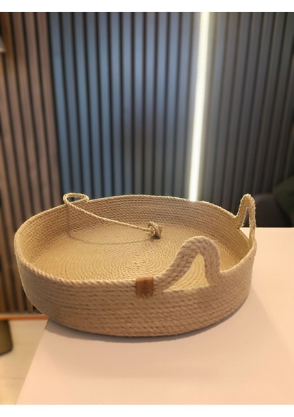 Luxury Doğal Hasır Jüt Kedi Yuvası ve Dinlenme Alanı 1 Adet