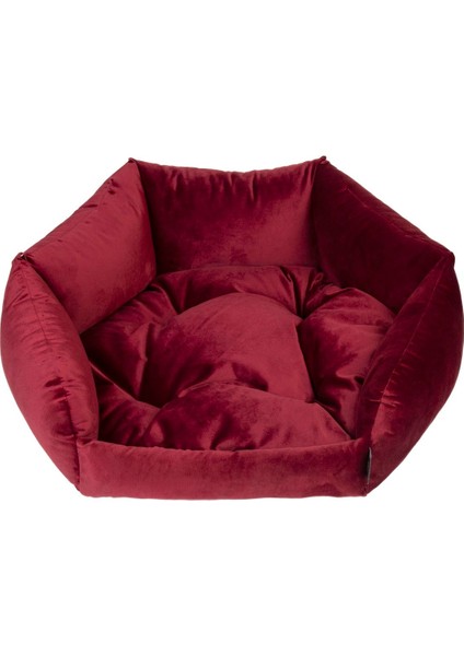 Luxury Istanbul Model Bordo Aynı Renk Minderli Kedi - Köpek Yatağı 1 Adet