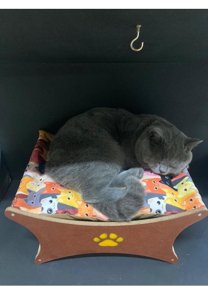 Luxury Kedi Köpek Yatağı Kedi Figürlü Kolay Kurulabilen Kedi Hamağı 1 Adet