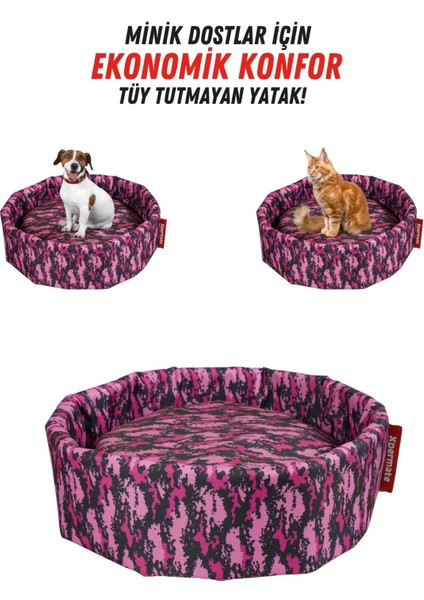 Luxury Köpek Yuvası Küçük Irk Köpek Yatağı ve Kedi Yatağı Büyük Kamuflaj Sungersımıt 1 Adet