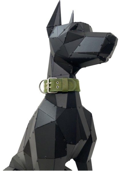 Luxury Haki Yumuşak Dokulu Büyük Irk Kolon Köpek Tasması Köpek Boyun Tasması 1 Adet