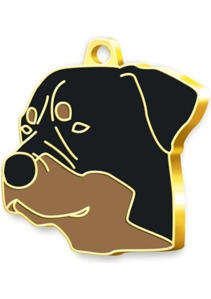 Luxury 24 Ayar Altın Kaplama Rottweiler Köpek Künyesi 1 Adet