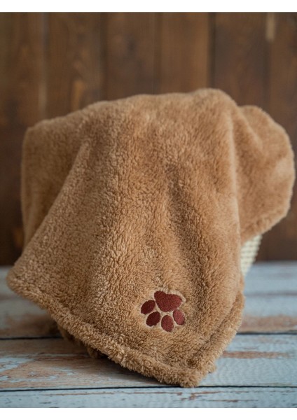 Luxury Kedi Köpek Battaniyesi Wellsoft Kumaş Pati Desenli 1 Adet