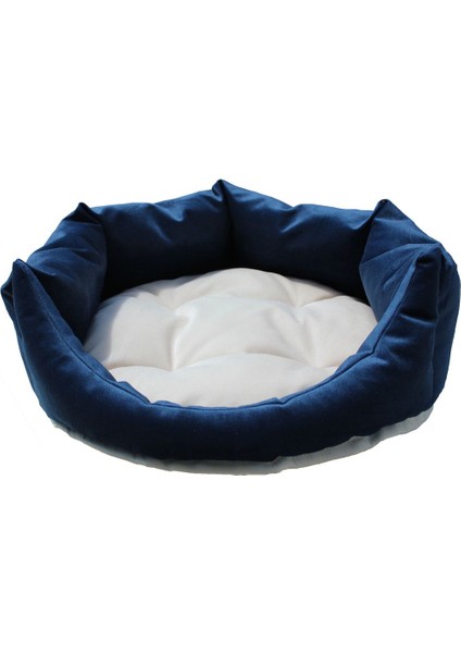 Luxury Dzgn Home Silinebilir Kedi & Köpek Yatağı ve Minderi Kedi & Köpek Diş Tırnak Geçirmez Yatak-Lacivert 1 Adet