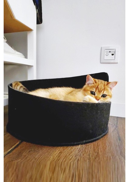 Luxury Mia Kedi Yatağı Evcil Hayvan Kedi Minderi Kedi Yuvası Evi Kulübesi Siyah 1 Adet modelleri