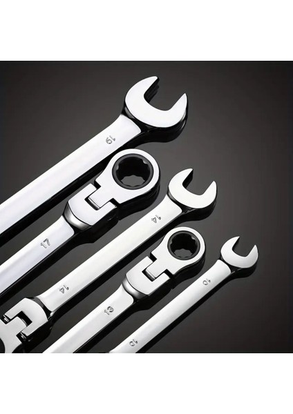 Çantalı Profesyonel Mafsallı Cırcırlı Anahtar 12 Parça Oynar Başlı Takım Chrome Vanadium Çelik fiyatları