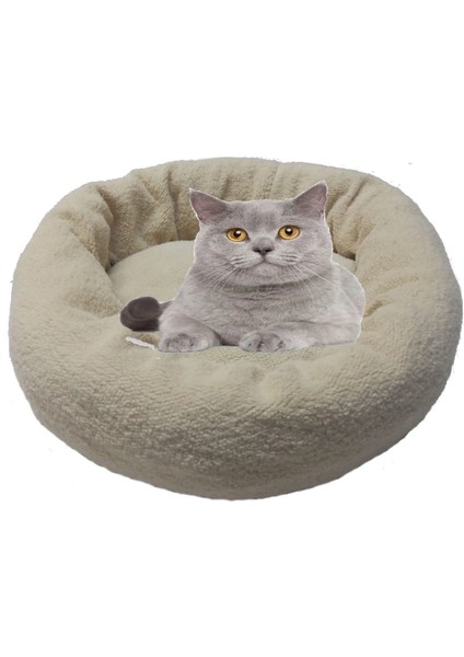 Luxury Cappuccino Peluş Yumuşak Kedi Yatağı 1 Adet