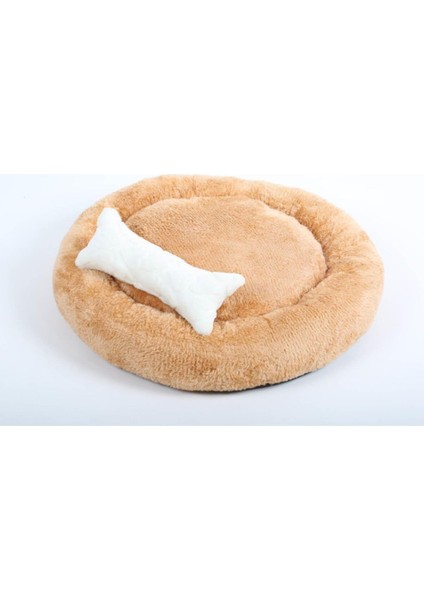 Luxury Hardal Sherpa Polar Yıkanabilir Yuvarlak Köpek Kedi Yatağı 50 cm 1 Adet
