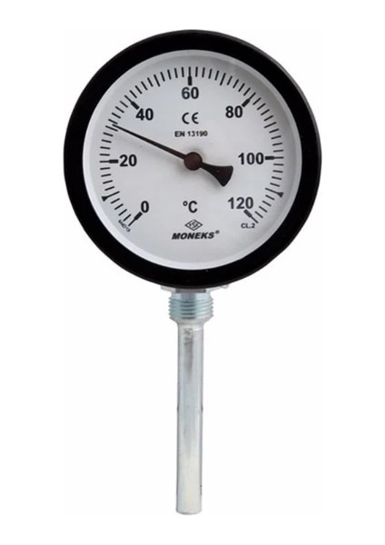 Q100 160° Termometre 30 cm Alt Bağlantılı 1/2''