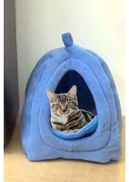 Luxury Polar Kedi Mağrası Polar Kedi ve Köpek Yatağı Mavi Renk Polar Kedi Yuvası 1 Adet fiyatları