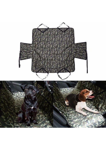 Luxury Araç Içi Arka Koltuk Köpek Havuzu Şiltesi Örtüsü Kamuflaj Desenli Kedi-Köpek Yatağı Impertex Kumaş 1 Adet