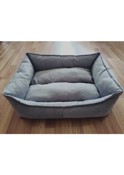 Luxury Kedi Köpek Gri Plus Yatak Diş Geçmez Tırnak Geçmez Kumaş 45*60 Çif Taraflı Minder Kullanımı 1 Adet