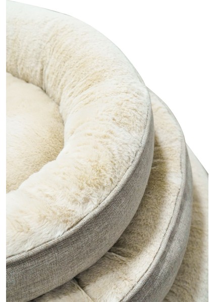 Luxury Bunny, Donut Şeklinde, Azaltıcı, Yüksek Kaliteli Peluş Kumaşlı, Yıkanabilir Kedi-Köpek Yatağı 1 Adet indirimleri
