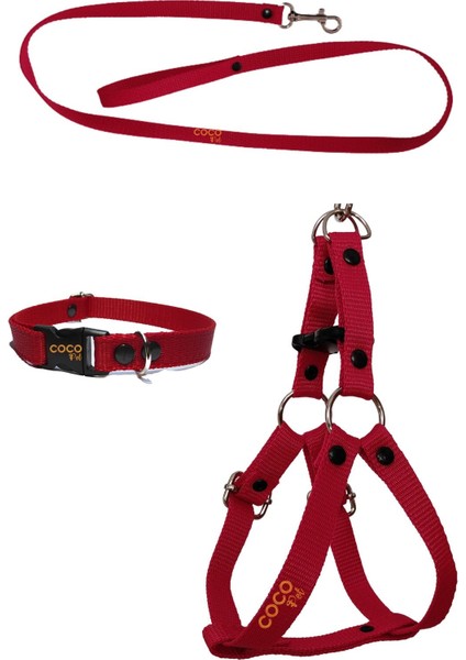 Luxury Köpek Göğüs Tasması Gezdirme Ipi Boyun Tasmsı Small Kırmızı Küçük Irklar Için 25-40 cm 1 Adet