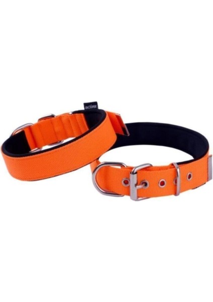 Luxury Neon Yumuşak Doku Köpek Boyun Tasma Orange Small 52CM 1 Adet