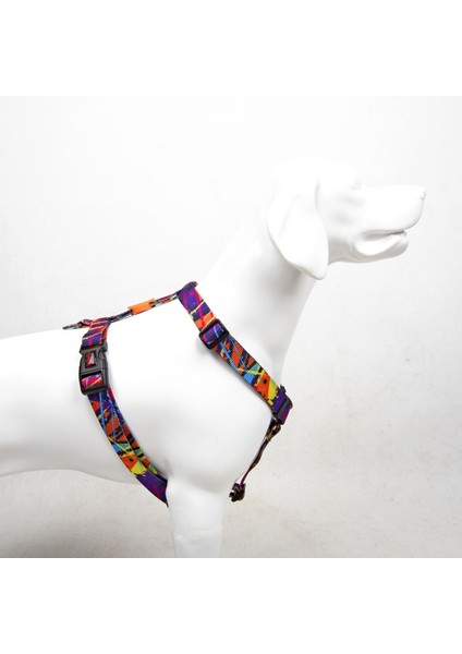 Luxury Splash H-Tipi Göğüs Tasması Ayarlanabilir, Konforlu ve Dayanıklı Desenli Köpek Tasması 1 Adet