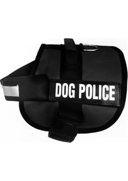 Luxury Dog Police Siyah Polis Kostümlü Köpek Göğüs Tasması Orta Boy 1 Adet