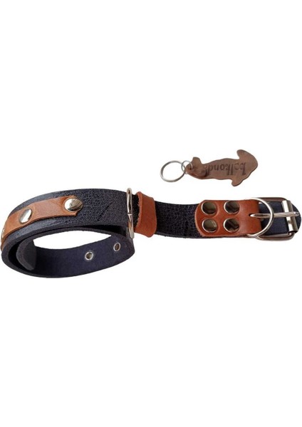 Luxury Köpek Boyun Tasması Hakiki Deri K.lacivert Metal Tokalı Kalınlık:4mm Genişlik:2,5cm Dog Collar T1-15 1 Adet modelleri