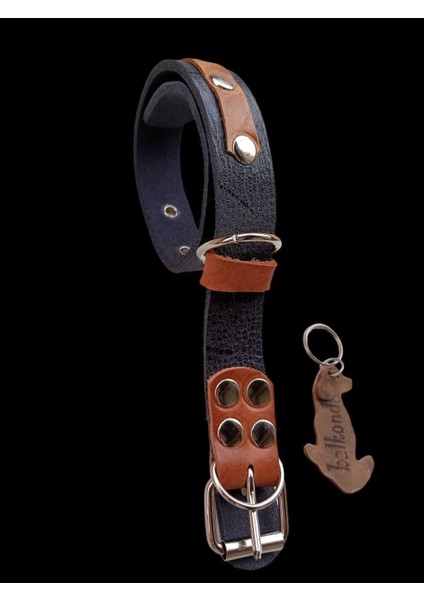 Luxury Köpek Boyun Tasması Hakiki Deri K.lacivert Metal Tokalı Kalınlık:4mm Genişlik:2,5cm Dog Collar T1-15 1 Adet fırsatları