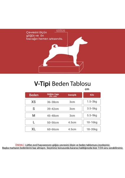 Luxury V-Tipi Köpek Göğüs Tasması - Yumuşak Dokulu 1 Adet