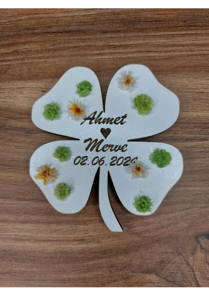 25 Adet Nişan Nikah Hatıra Yonca Magnet
